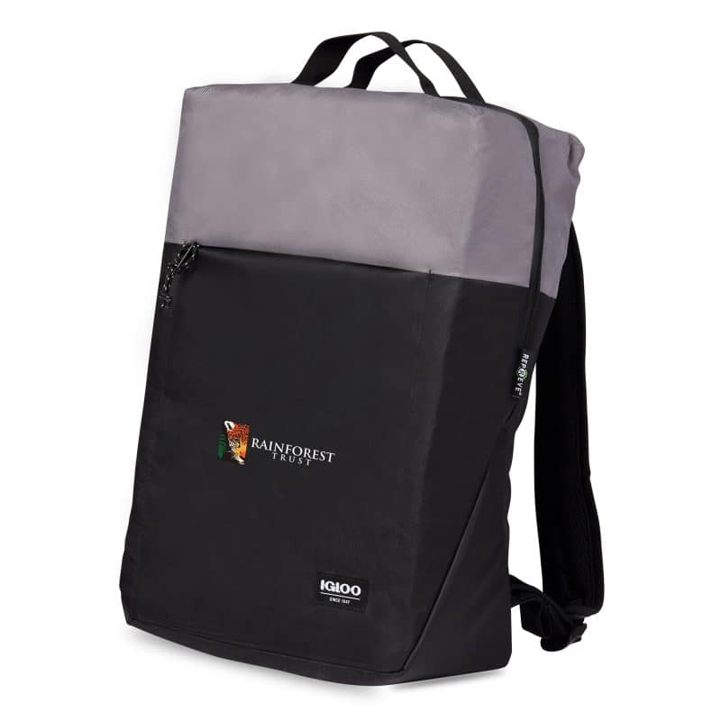 Custom Igloo Fundamentals Lotus Backpack Cooler - Black-Dark Grey with Company Logo - Personalized Bulk Corporate Gift - 6