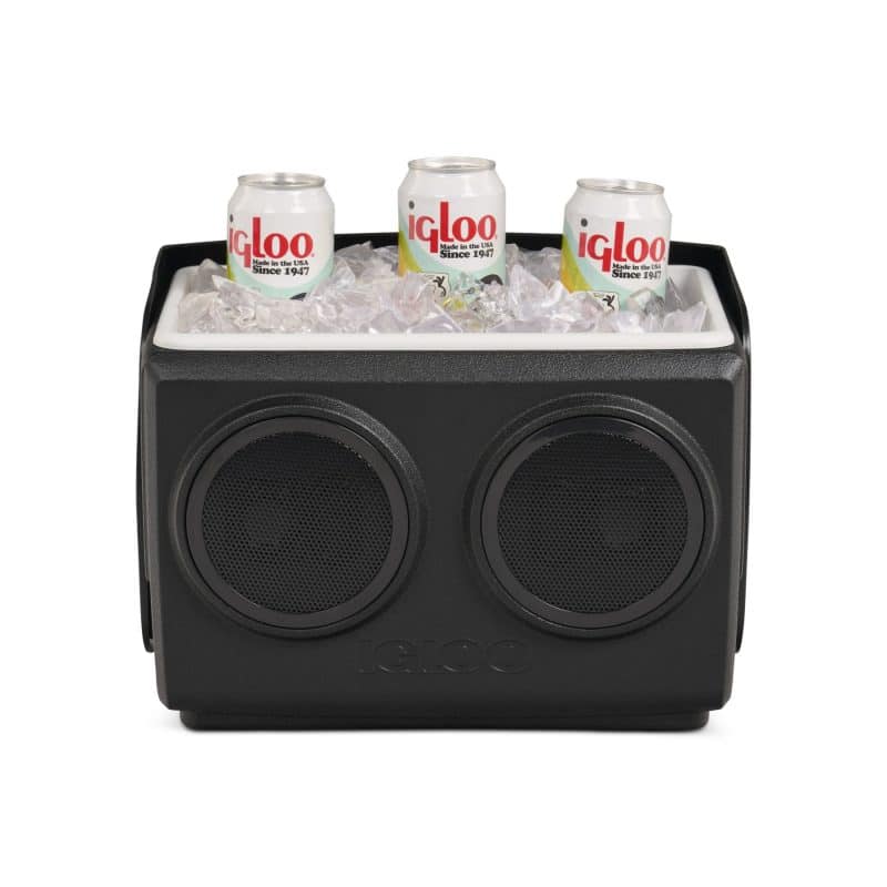 Custom Igloo Kooltunes 14 Qt Cooler - Black with Company Logo - Personalized Bulk Corporate Gift - 3