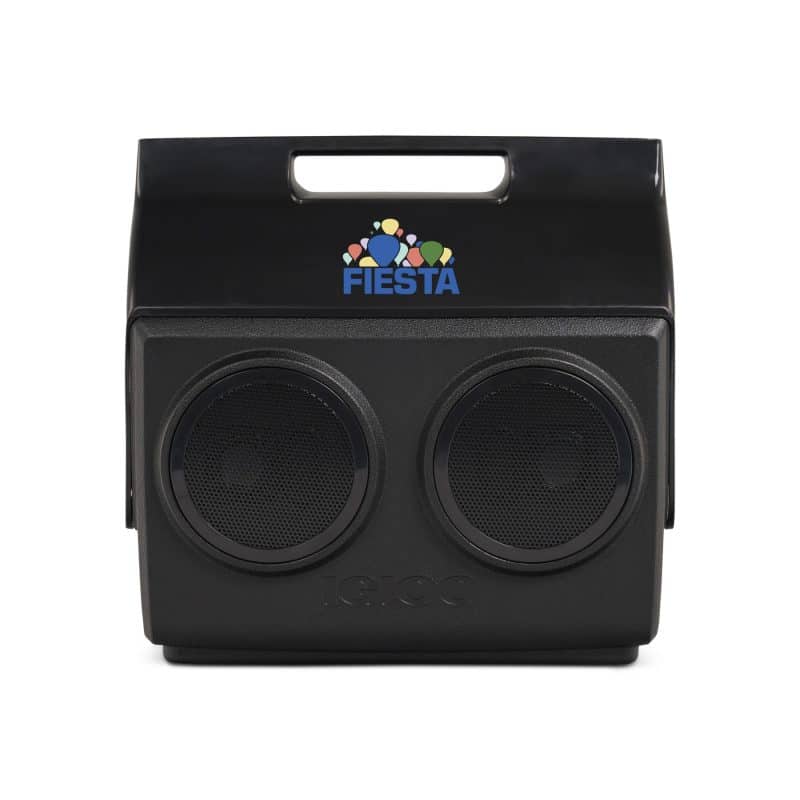 Custom Igloo Kooltunes 14 Qt Cooler - Black with Company Logo - Personalized Bulk Corporate Gift