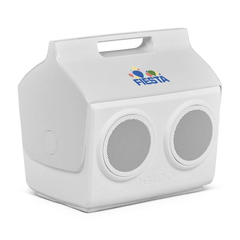 Custom Igloo Kooltunes 14 Qt Cooler - White with Company Logo - Personalized Bulk Corporate Gift - 5