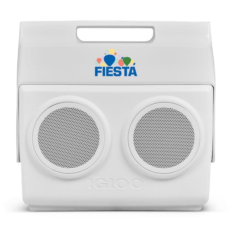 Custom Igloo Kooltunes 14 Qt Cooler - White with Company Logo - Personalized Bulk Corporate Gift