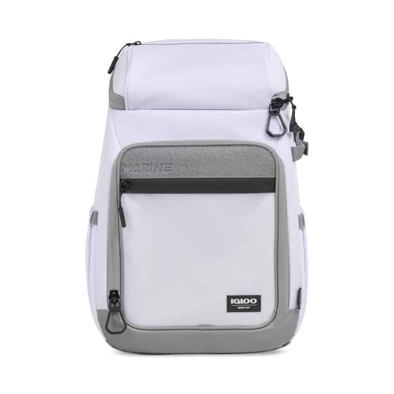 Custom Igloo Marine 30 Can Backpack Cooler - White with Company Logo - Personalized Bulk Corporate Gift - 1