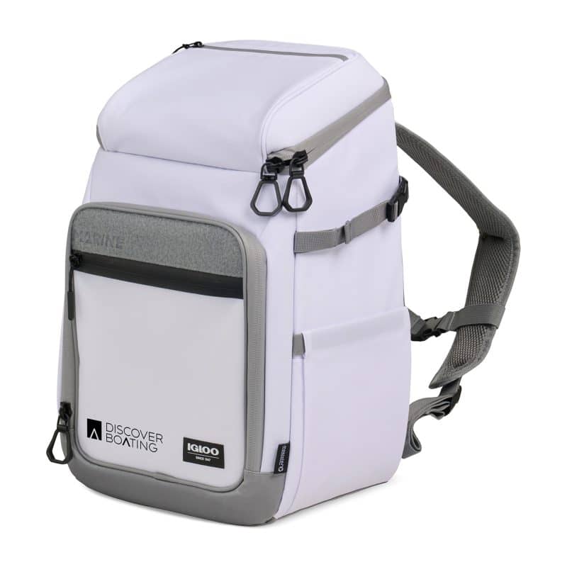 Custom Igloo Marine 30 Can Backpack Cooler - White with Company Logo - Personalized Bulk Corporate Gift - 2