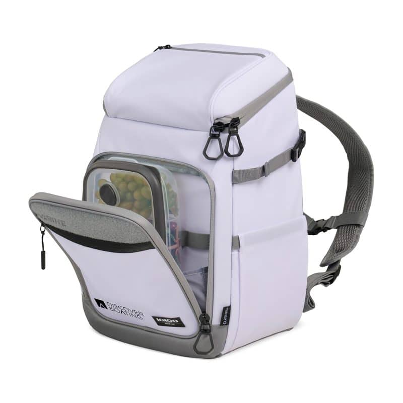 Custom Igloo Marine 30 Can Backpack Cooler - White with Company Logo - Personalized Bulk Corporate Gift - 3