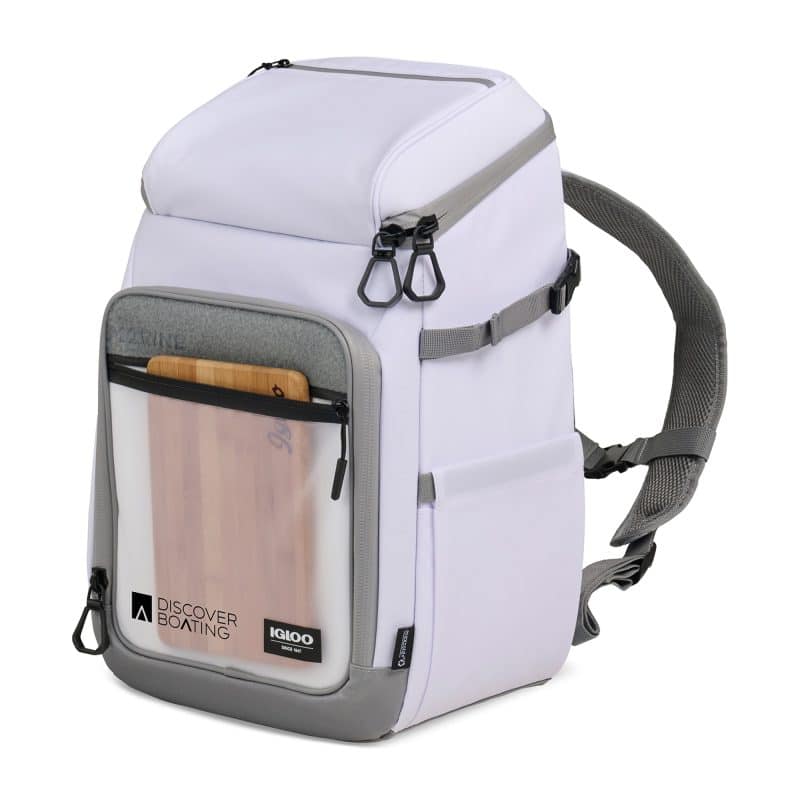 Custom Igloo Marine 30 Can Backpack Cooler - White with Company Logo - Personalized Bulk Corporate Gift - 4