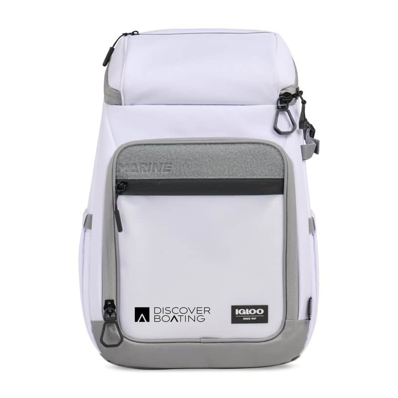Custom Igloo Marine 30 Can Backpack Cooler - White with Company Logo - Personalized Bulk Corporate Gift