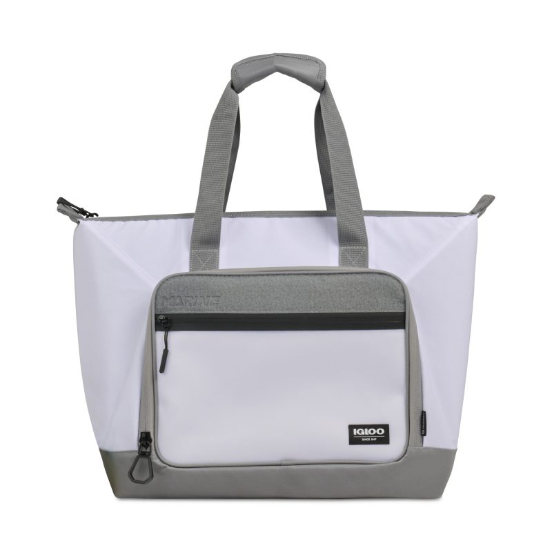 Custom Igloo Marine 30 Can Tote Cooler - White with Company Logo - Personalized Bulk Corporate Gift - 1