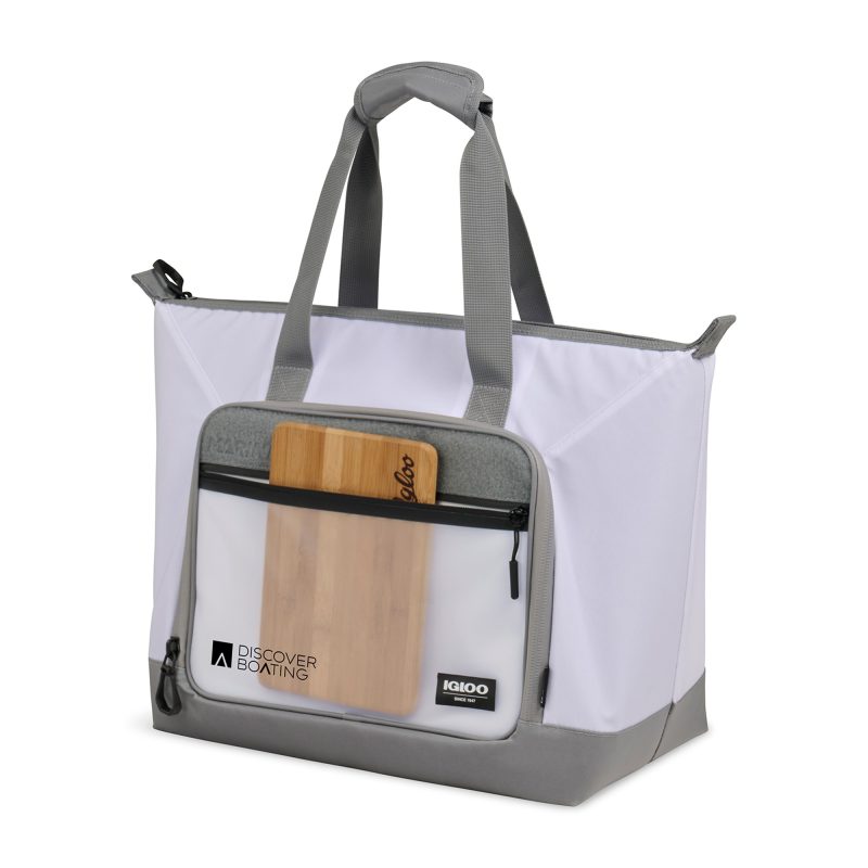 Custom Igloo Marine 30 Can Tote Cooler - White with Company Logo - Personalized Bulk Corporate Gift - 4