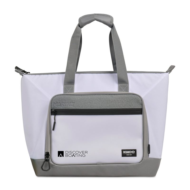 Custom Igloo Marine 30 Can Tote Cooler - White with Company Logo - Personalized Bulk Corporate Gift