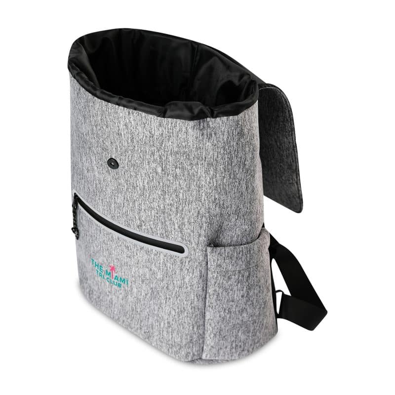 Custom Igloo Moxie Cinch Backpack Cooler - Heather Gray with Company Logo - Personalized Bulk Corporate Gift - 2