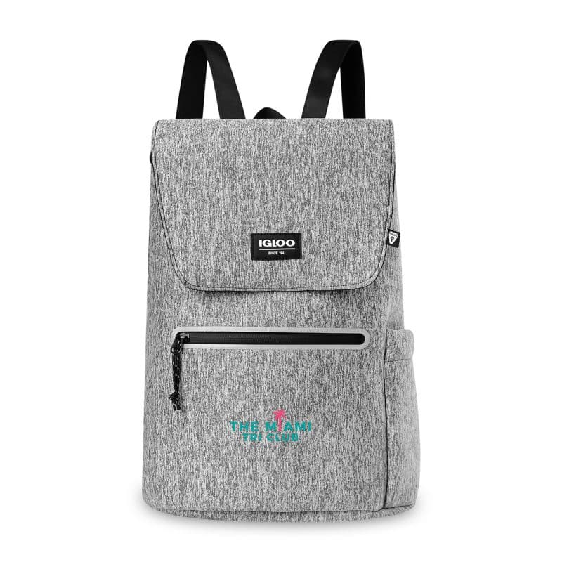 Custom Igloo Moxie Cinch Backpack Cooler - Heather Gray with Company Logo - Personalized Bulk Corporate Gift