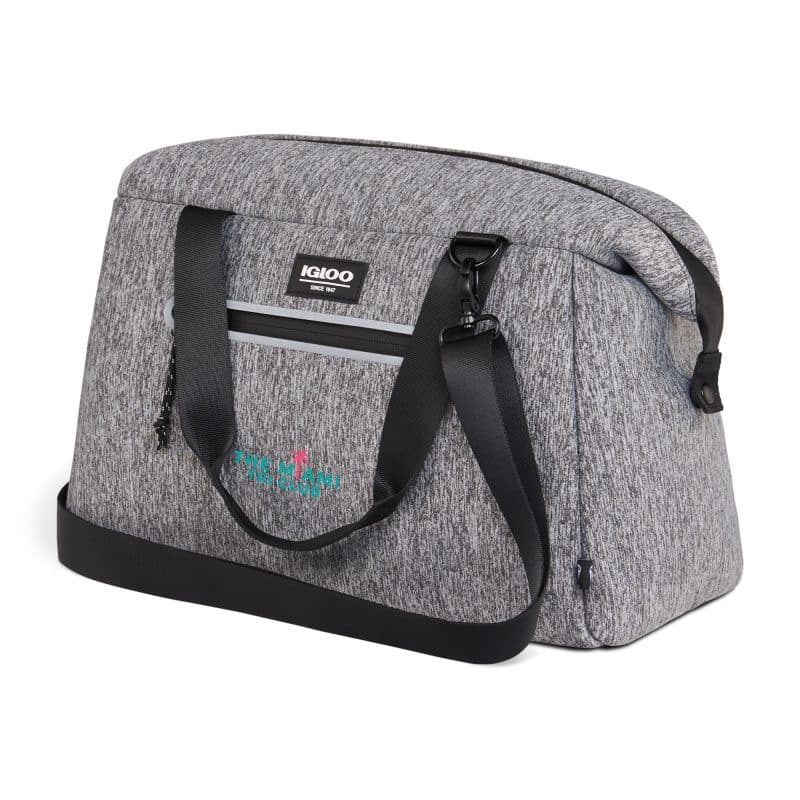 Custom Igloo Moxie Medium Duffel Cooler - Heather Gray with Company Logo - Personalized Bulk Corporate Gift - 2