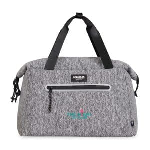 Custom Igloo Moxie Medium Duffel Cooler - Heather Gray with Company Logo - Personalized Bulk Corporate Gift