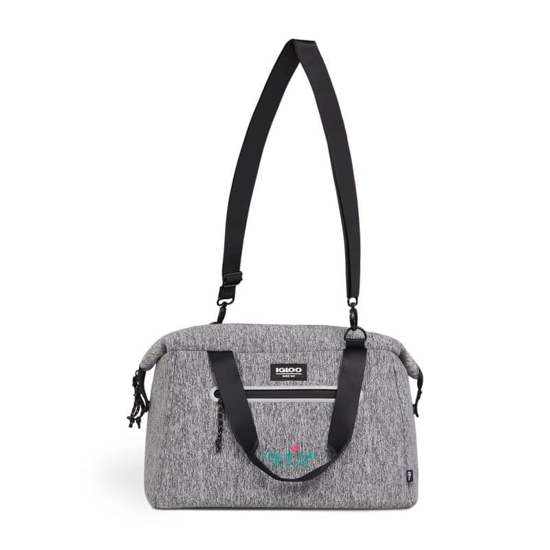 Custom Igloo Moxie Medium Duffel Cooler - Heather Gray with Company Logo - Personalized Bulk Corporate Gift - 5