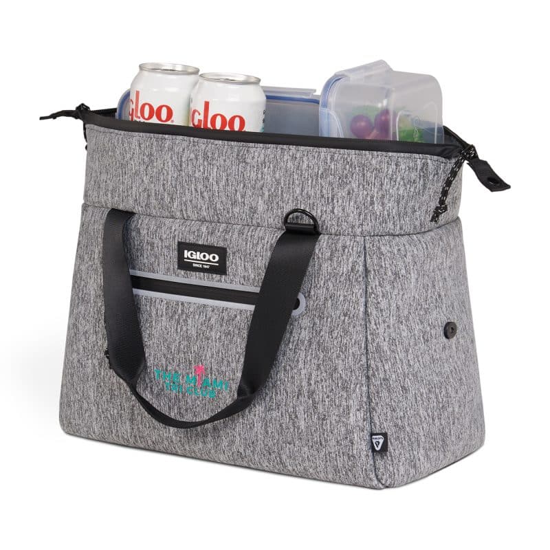 Custom Igloo Moxie Medium Duffel Cooler - Heather Gray with Company Logo - Personalized Bulk Corporate Gift - 6