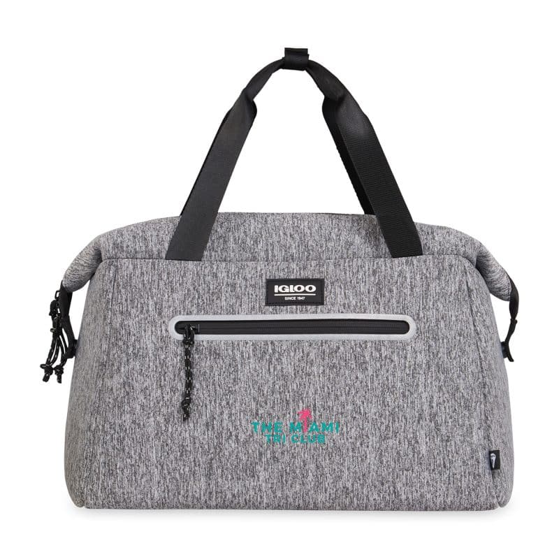 Custom Igloo Moxie Medium Duffel Cooler - Heather Gray with Company Logo - Personalized Bulk Corporate Gift
