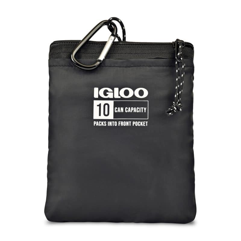 Custom Igloo Packable Puffer 10-Can Cooler Bag - Black with Company Logo - Personalized Bulk Corporate Gift - 2