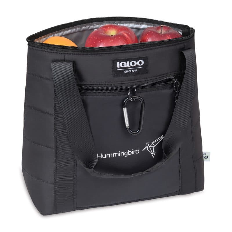 Custom Igloo Packable Puffer 10-Can Cooler Bag - Black with Company Logo - Personalized Bulk Corporate Gift - 4