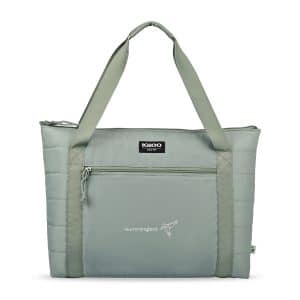 Custom Igloo Packable Puffer 20-Can Cooler Bag - Aqua Gray with Company Logo - Personalized Bulk Corporate Gift