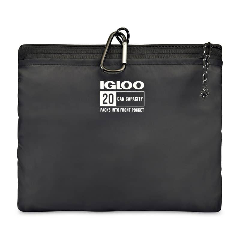 Custom Igloo Packable Puffer 20-Can Cooler Bag - Black with Company Logo - Personalized Bulk Corporate Gift - 4
