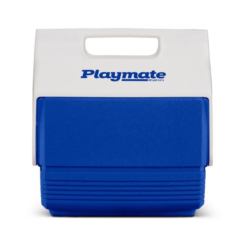 Custom Igloo Playmate Mini 4 Qt Cooler - White-Majestic Blue with Company Logo - Personalized Bulk Corporate Gift - 1