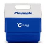 Custom Igloo Playmate Mini 4 Qt Cooler - White-Majestic Blue with Company Logo - Personalized Bulk Corporate Gift
