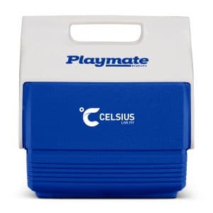 Custom Igloo Playmate Mini 4 Qt Cooler - White-Majestic Blue with Company Logo - Personalized Bulk Corporate Gift