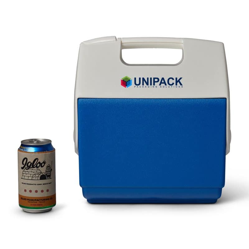 Custom Igloo Playmate Pal 7 Qt Cooler - White-Majestic Blue with Company Logo - Personalized Bulk Corporate Gift - 2