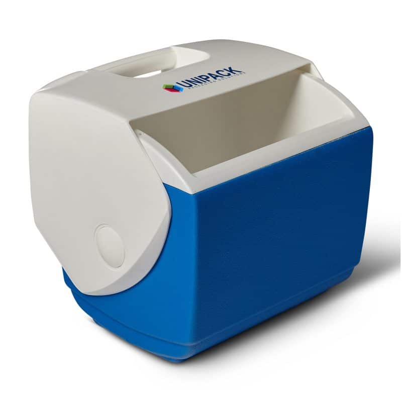 Custom Igloo Playmate Pal 7 Qt Cooler - White-Majestic Blue with Company Logo - Personalized Bulk Corporate Gift - 3