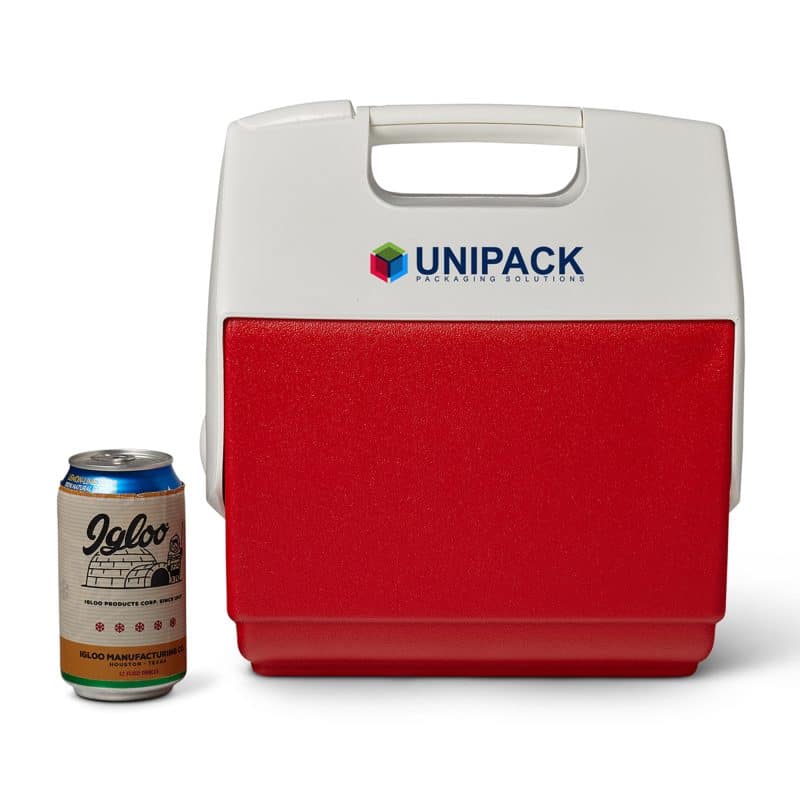Custom Igloo Playmate Pal 7 Qt Cooler - White-Red Star with Company Logo - Personalized Bulk Corporate Gift - 2