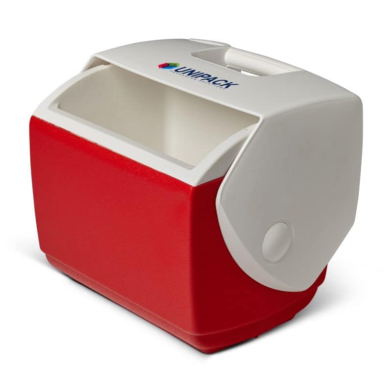 Custom Igloo Playmate Pal 7 Qt Cooler - White-Red Star with Company Logo - Personalized Bulk Corporate Gift - 4
