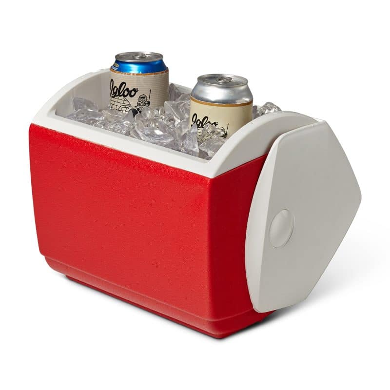 Custom Igloo Playmate Pal 7 Qt Cooler - White-Red Star with Company Logo - Personalized Bulk Corporate Gift - 5