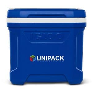 Custom Igloo Profile II 16 Qt Cooler - White-Majestic Blue with Company Logo - Personalized Bulk Corporate Gift