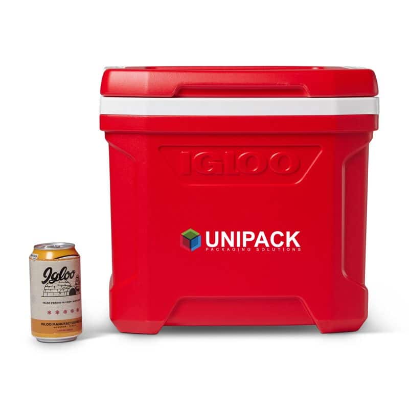 Custom Igloo Profile II 16 Qt Cooler - White-Red Star with Company Logo - Personalized Bulk Corporate Gift - 2