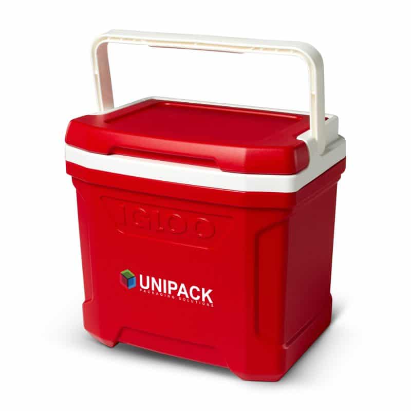 Custom Igloo Profile II 16 Qt Cooler - White-Red Star with Company Logo - Personalized Bulk Corporate Gift - 3