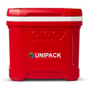 Custom Igloo Profile II 16 Qt Cooler - White-Red Star with Company Logo - Personalized Bulk Corporate Gift