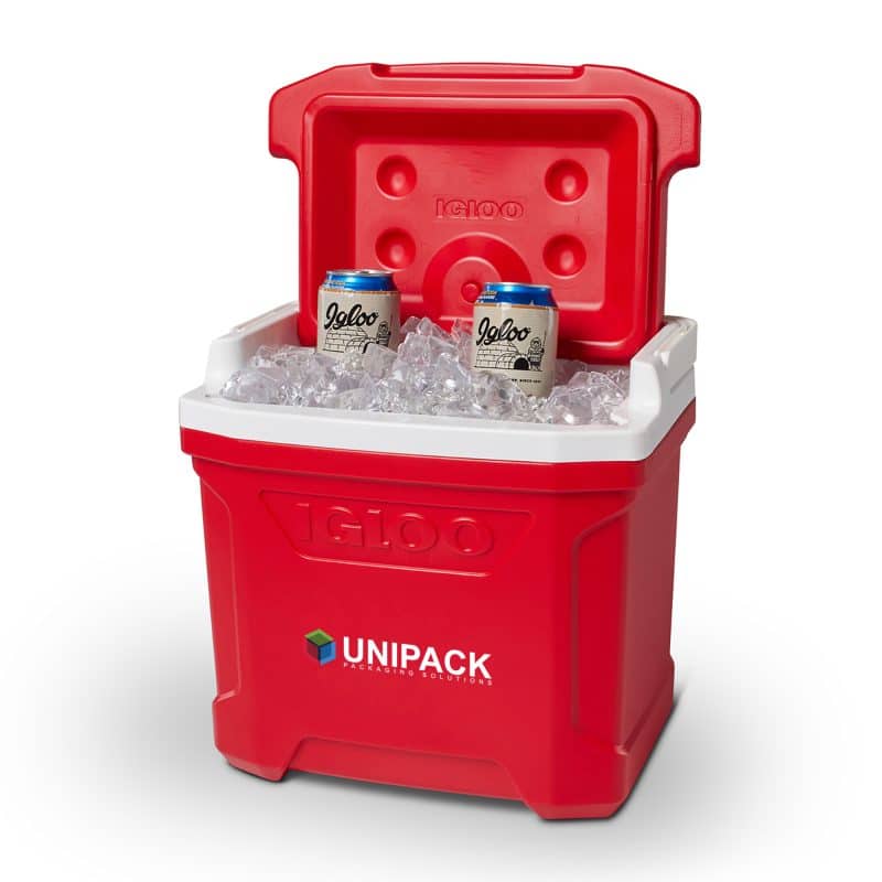 Custom Igloo Profile II 16 Qt Cooler - White-Red Star with Company Logo - Personalized Bulk Corporate Gift - 5