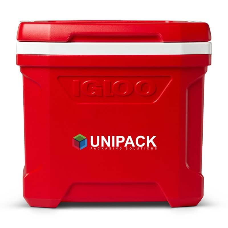 Custom Igloo Profile II 16 Qt Cooler - White-Red Star with Company Logo - Personalized Bulk Corporate Gift