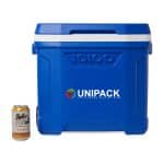Custom Igloo Profile II 28 Qt Roller Cooler - White-Majestic Blue with Company Logo - Personalized Bulk Corporate Gift - 2