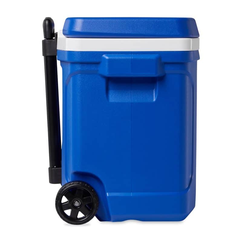 Custom Igloo Profile II 28 Qt Roller Cooler - White-Majestic Blue with Company Logo - Personalized Bulk Corporate Gift - 6