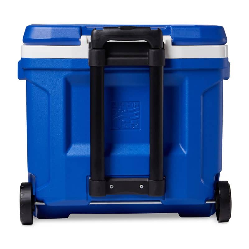 Custom Igloo Profile II 28 Qt Roller Cooler - White-Majestic Blue with Company Logo - Personalized Bulk Corporate Gift - 9