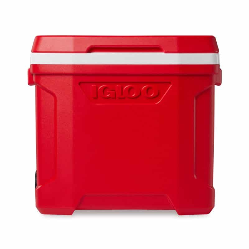 Custom Igloo Profile II 28 Qt Roller Cooler - White-Red Star with Company Logo - Personalized Bulk Corporate Gift - 1