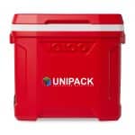 Custom Igloo Profile II 28 Qt Roller Cooler - White-Red Star with Company Logo - Personalized Bulk Corporate Gift