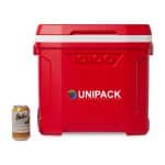 Custom Igloo Profile II 28 Qt Roller Cooler - White-Red Star with Company Logo - Personalized Bulk Corporate Gift - 2