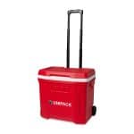 Custom Igloo Profile II 28 Qt Roller Cooler - White-Red Star with Company Logo - Personalized Bulk Corporate Gift - 3