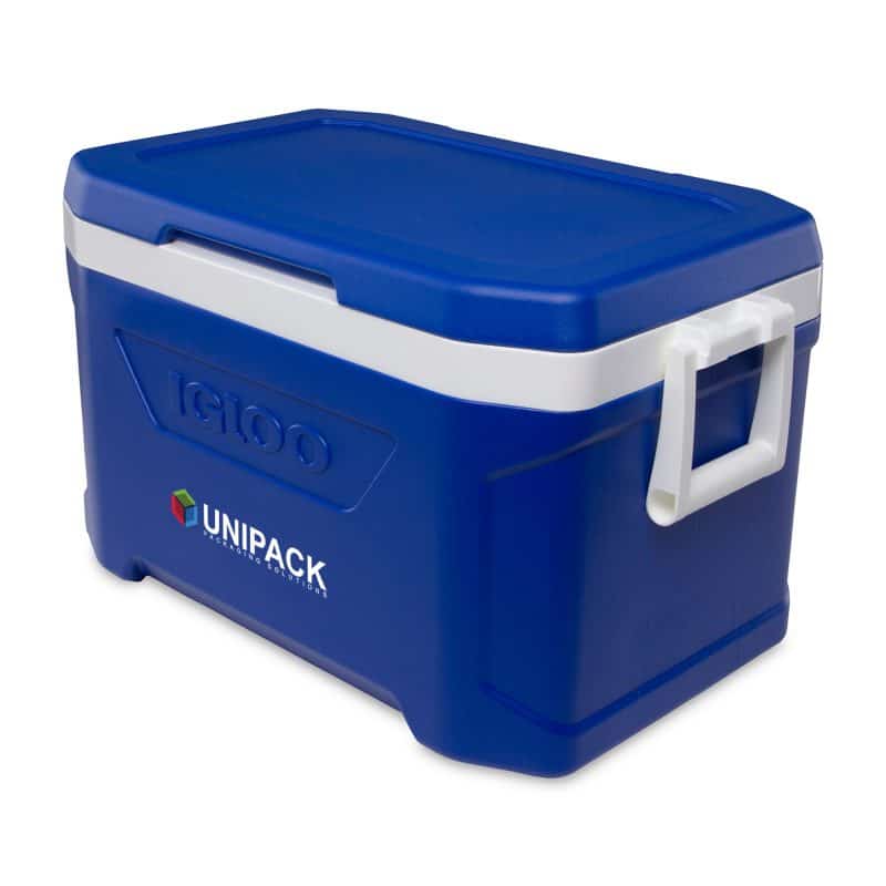 Custom Igloo Profile II 50 Qt Cooler - White-Majestic Blue with Company Logo - Personalized Bulk Corporate Gift - 2
