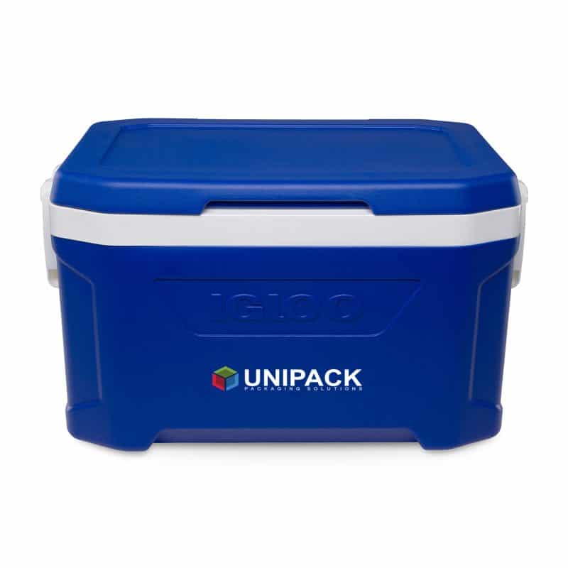 Custom Igloo Profile II 50 Qt Cooler - White-Majestic Blue with Company Logo - Personalized Bulk Corporate Gift - 3