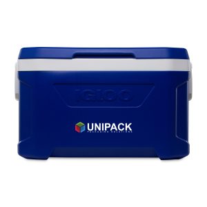 Custom Igloo Profile II 50 Qt Cooler - White-Majestic Blue with Company Logo - Personalized Bulk Corporate Gift