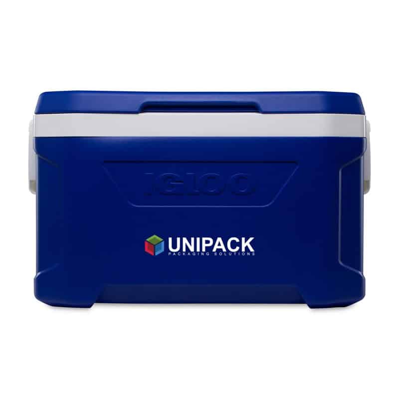 Custom Igloo Profile II 50 Qt Cooler - White-Majestic Blue with Company Logo - Personalized Bulk Corporate Gift