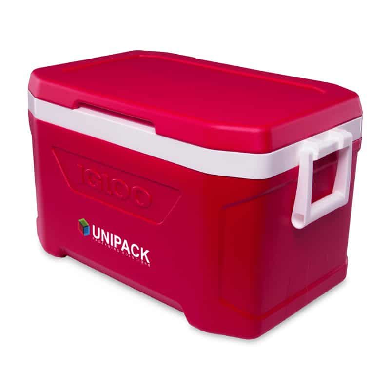 Custom Igloo Profile II 50 Qt Cooler - White-Red Star with Company Logo - Personalized Bulk Corporate Gift - 2